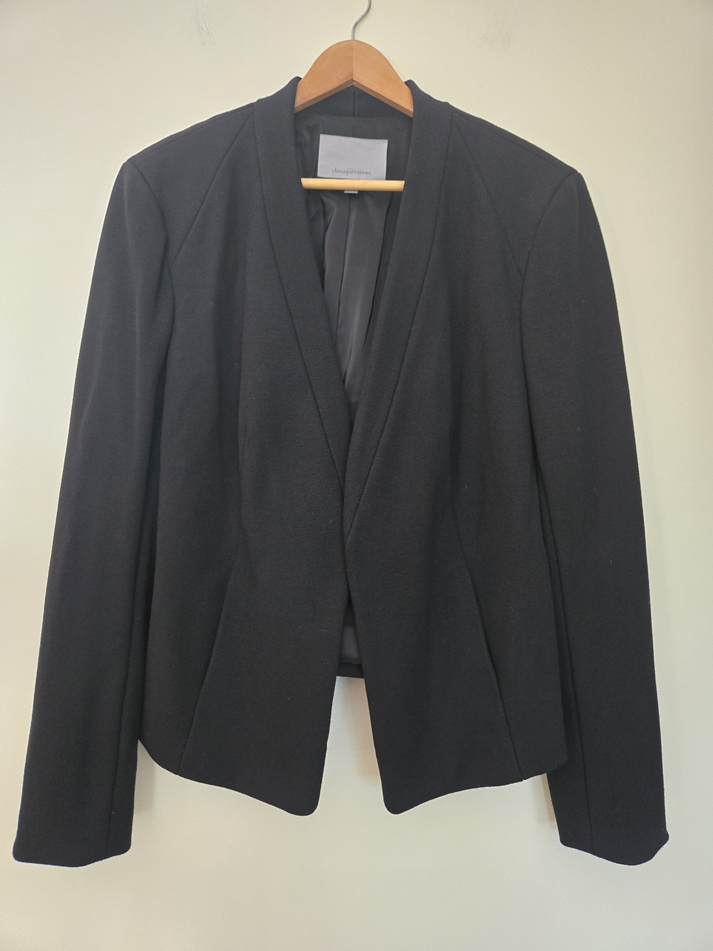 Women's Black Open-Front Blazer Jacket